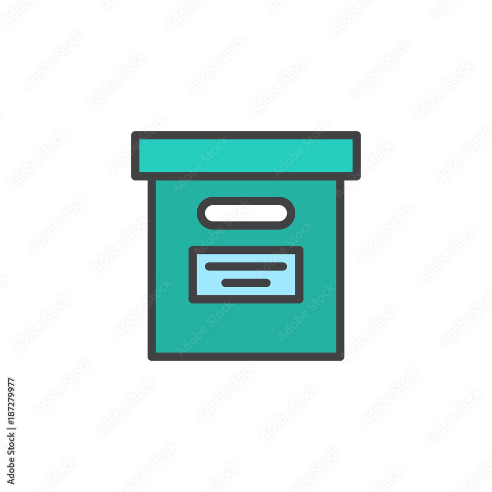 Office file box filled outline icon, line vector sign, linear colorful pictogram isolated on white. Archive symbol, logo illustration. Pixel perfect vector graphics Office file box filled outline icon, line vector sign, linear colorful pictogram isolated on white. Archive symbol, logo illustration. Pixel perfect vector graphics