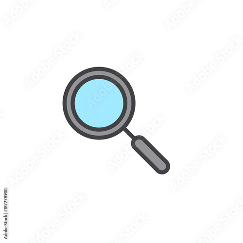 Wallpaper Mural Search, magnifying glass filled outline icon, line vector sign, linear colorful pictogram isolated on white. Zoom loupe symbol, logo illustration. Pixel perfect vector graphics Torontodigital.ca