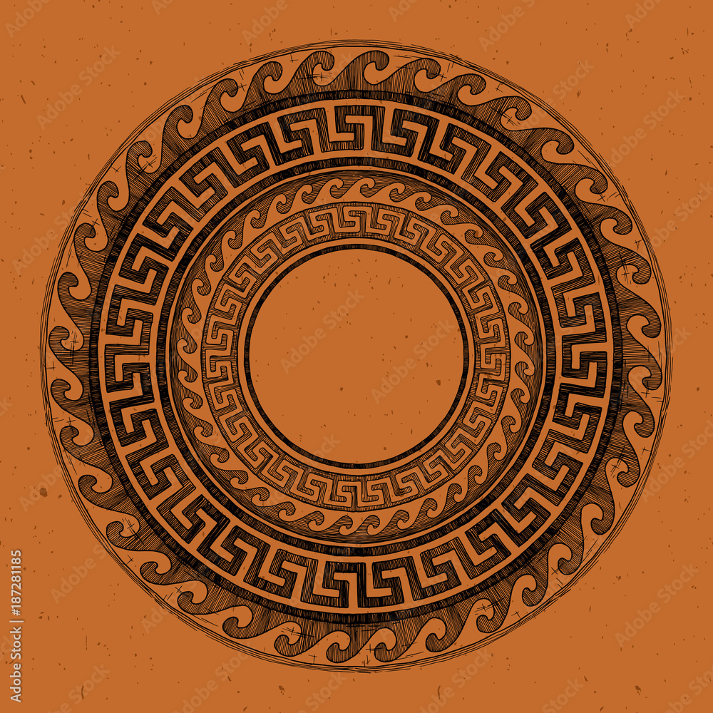 Ancient Greek round ornament.