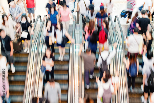 Fotografija Motion escalators at the modern shopping mall