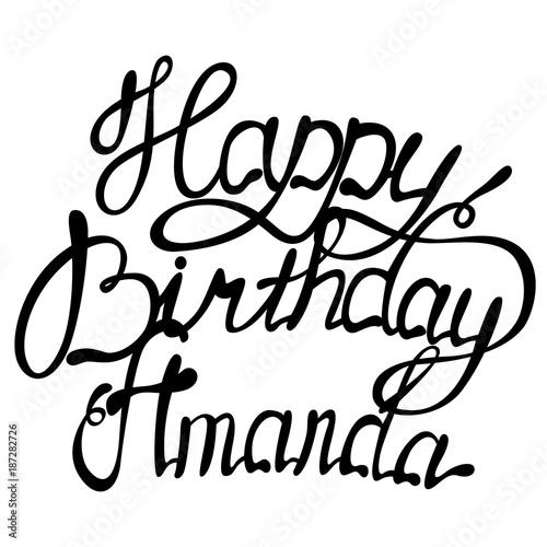 Happy birthday Amanda name lettering