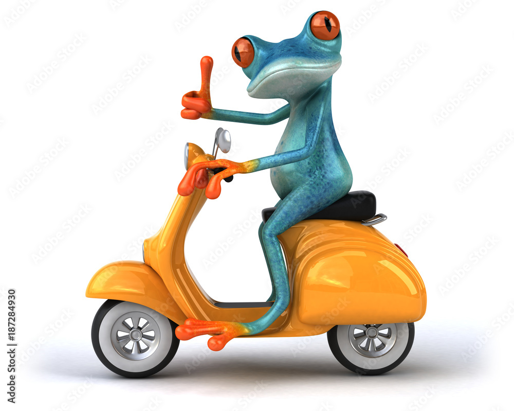 Fun frog- 3D Illustration Fun frog- 3D Illustration