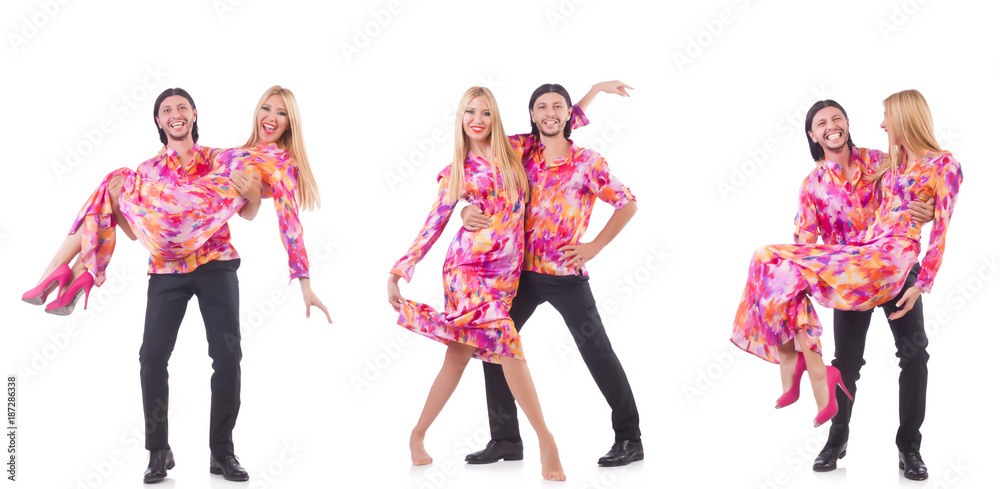 Pair dancing isolated on the white Pair dancing isolated on the white