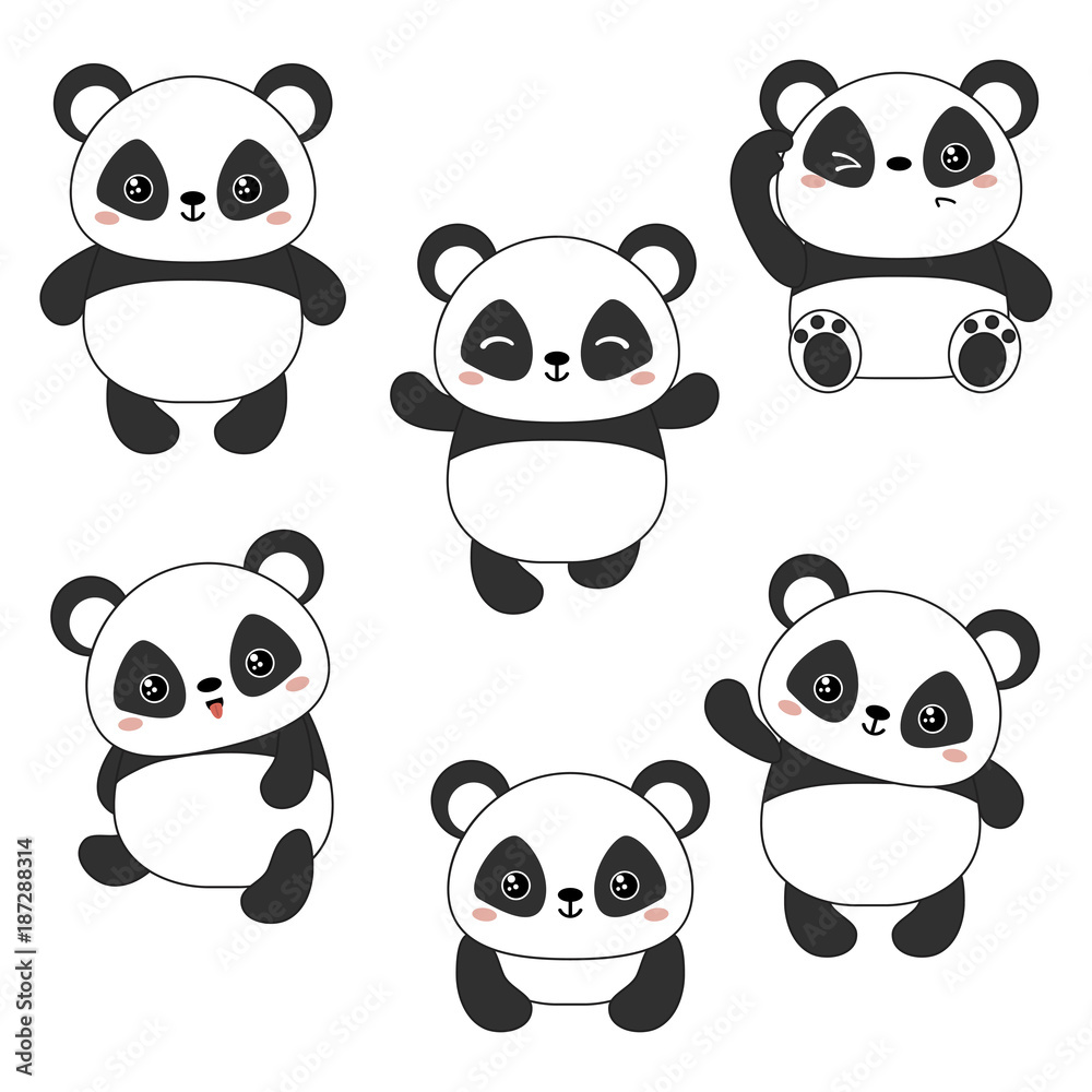 Vector illustration of panda bear. Vector illustration of panda bear.