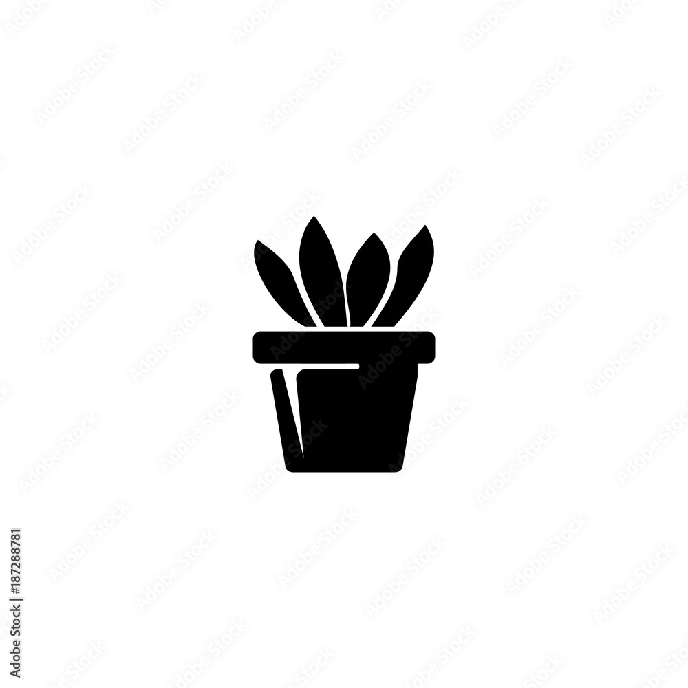 pot of plant icon. Garden elements. Premium quality graphic design icon. Simple love icon for websites, web design, mobile app, info graphics