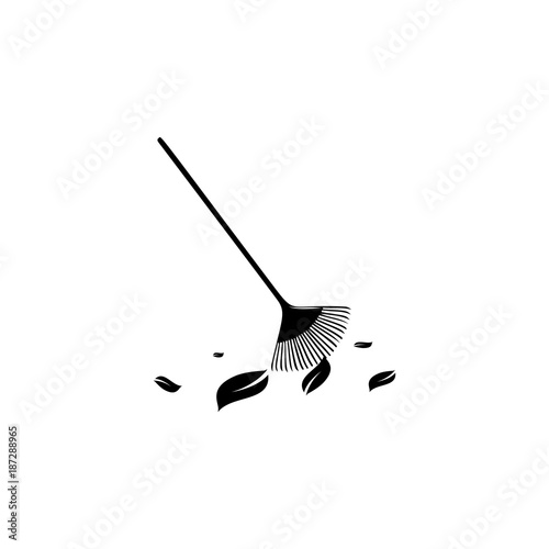 rake for leaves icon. Garden elements. Premium quality graphic design icon. Simple love icon for websites, web design, mobile app, info graphics