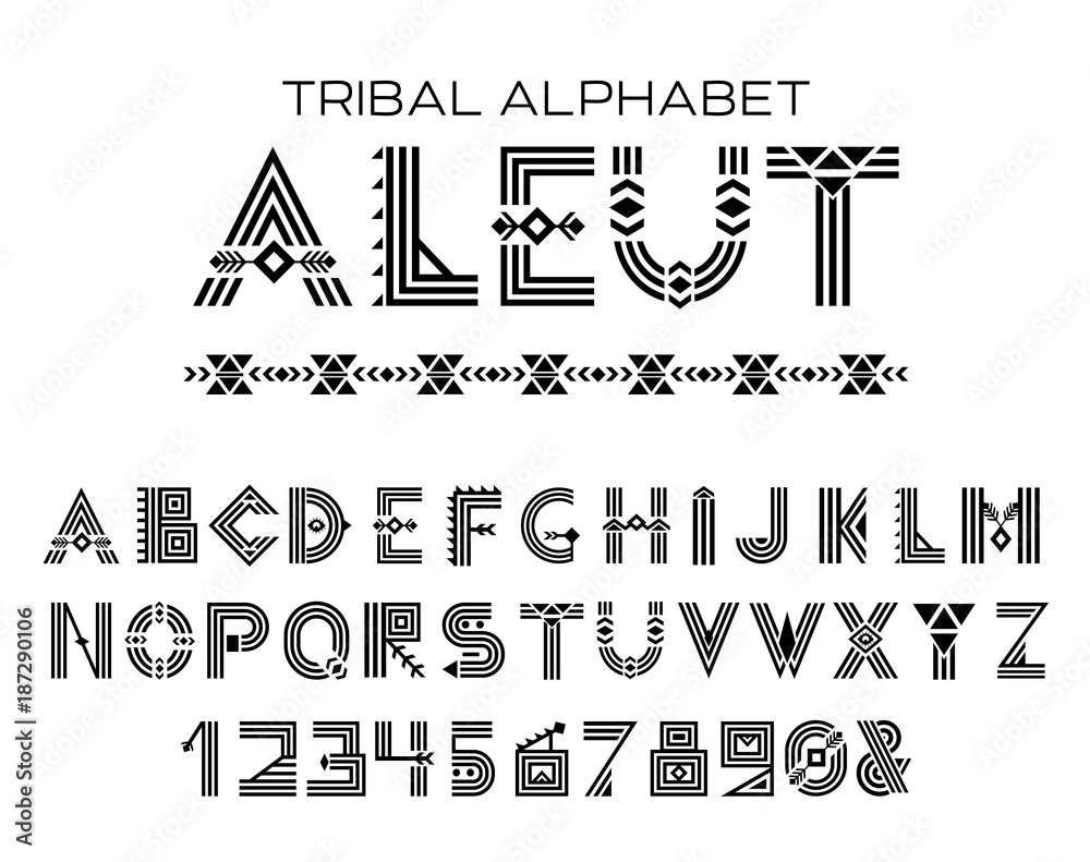 Obraz premium Tribal Aleut alphabet