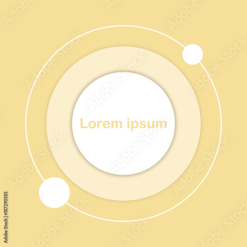 White circle button icon sign on Yellow pastel background for Business graphic concept idea