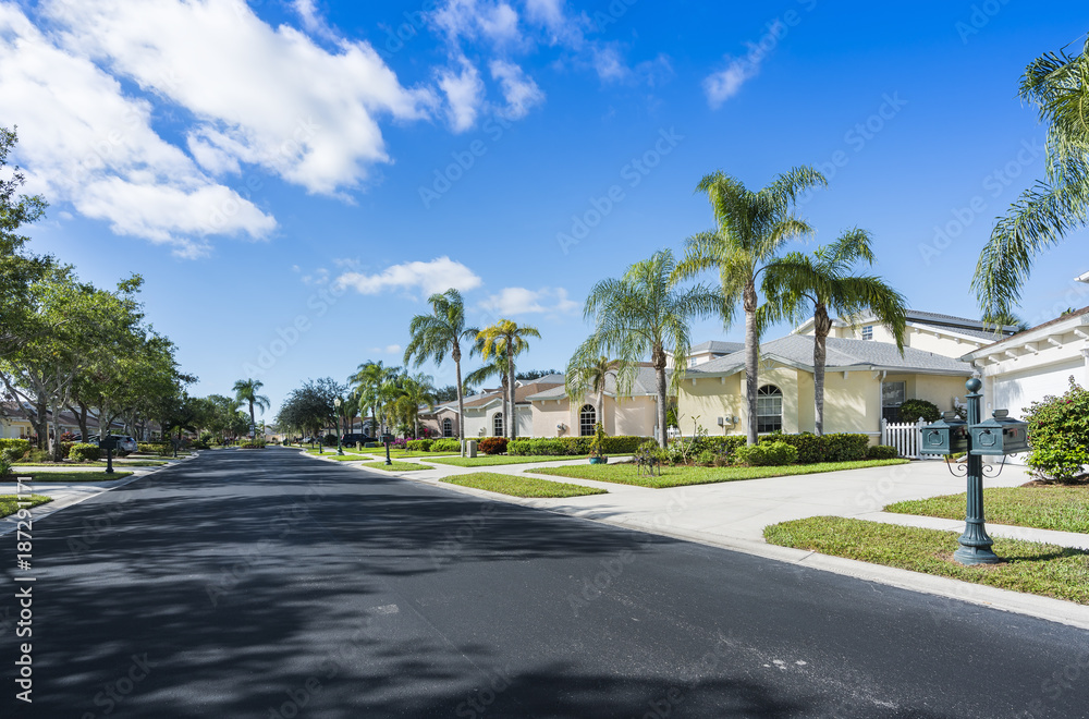 Gated community houses in South Florida, United States