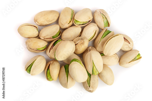 Wallpaper Mural Pistachios isolated on white background, top view. Flat lay Torontodigital.ca