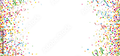 Konfetti Header mit Konfetti und Luftschlangen