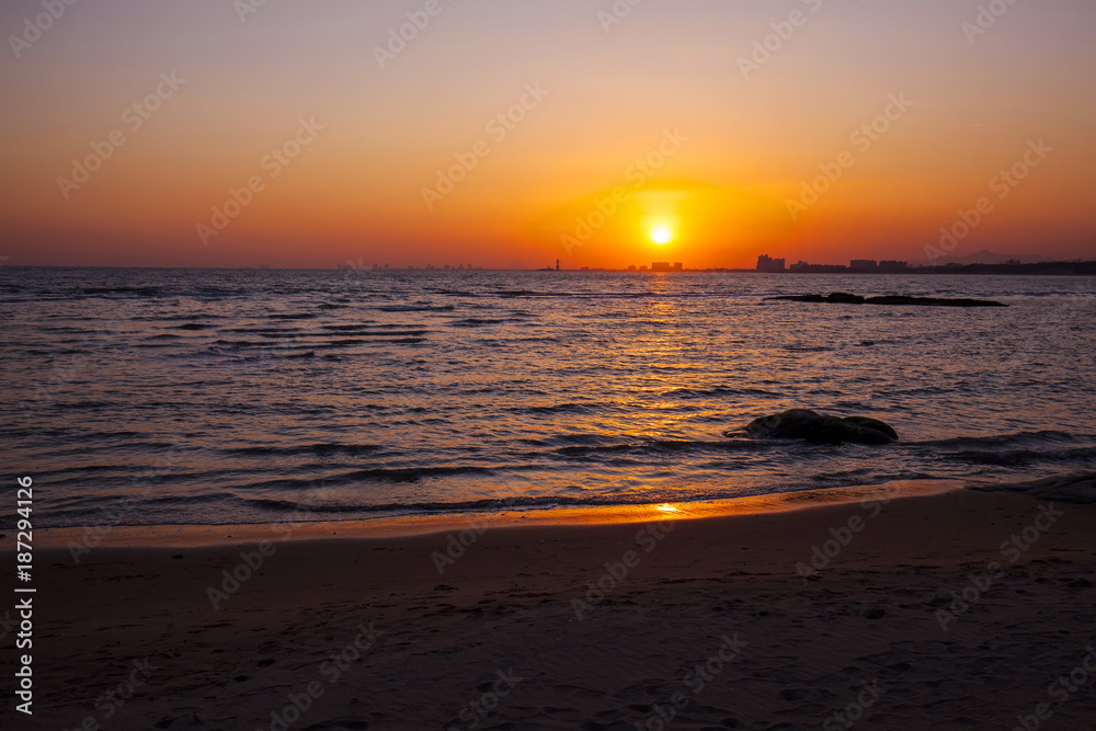 The evening scenery of the sea The evening scenery of the sea