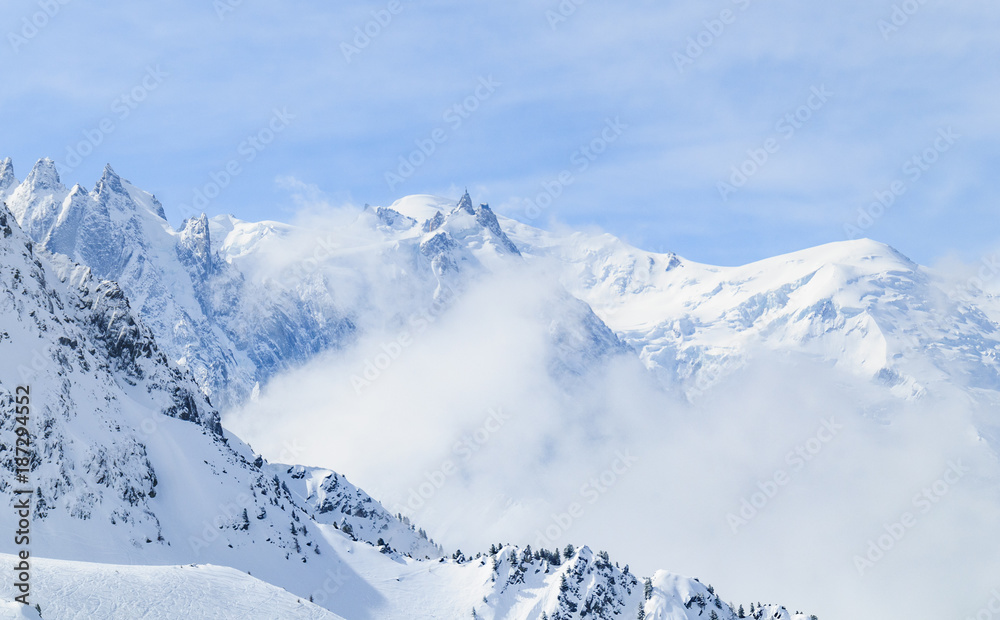 imposante Gipfelwelt am Mont Blanc
