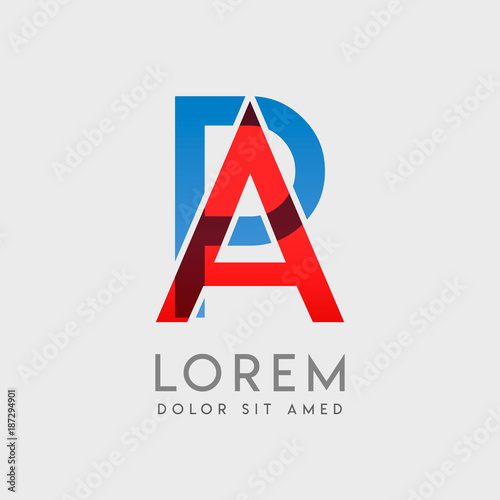 AP logo letters with "blue and red" gradation
