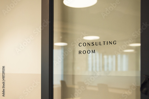 Consulting room glass door
