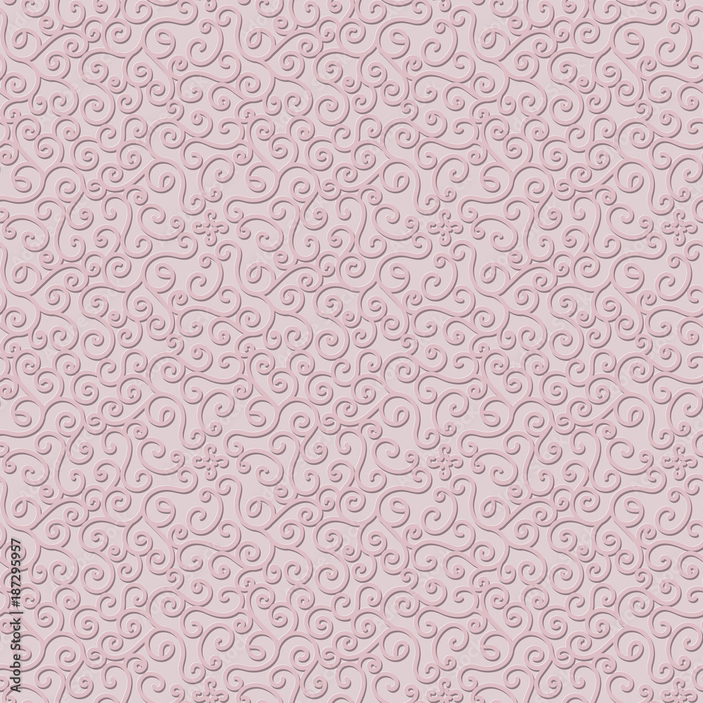 delicate seamless vector light  pink  pattern with an embossed spiral texture