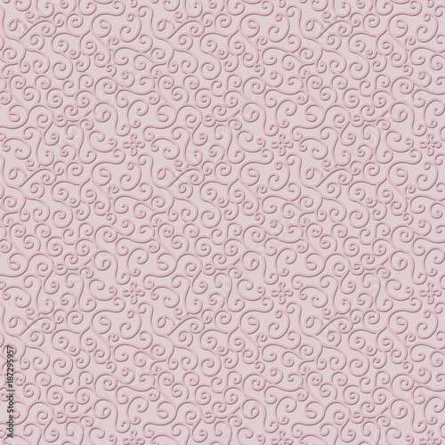 delicate seamless vector light pink pattern with an embossed spiral texture