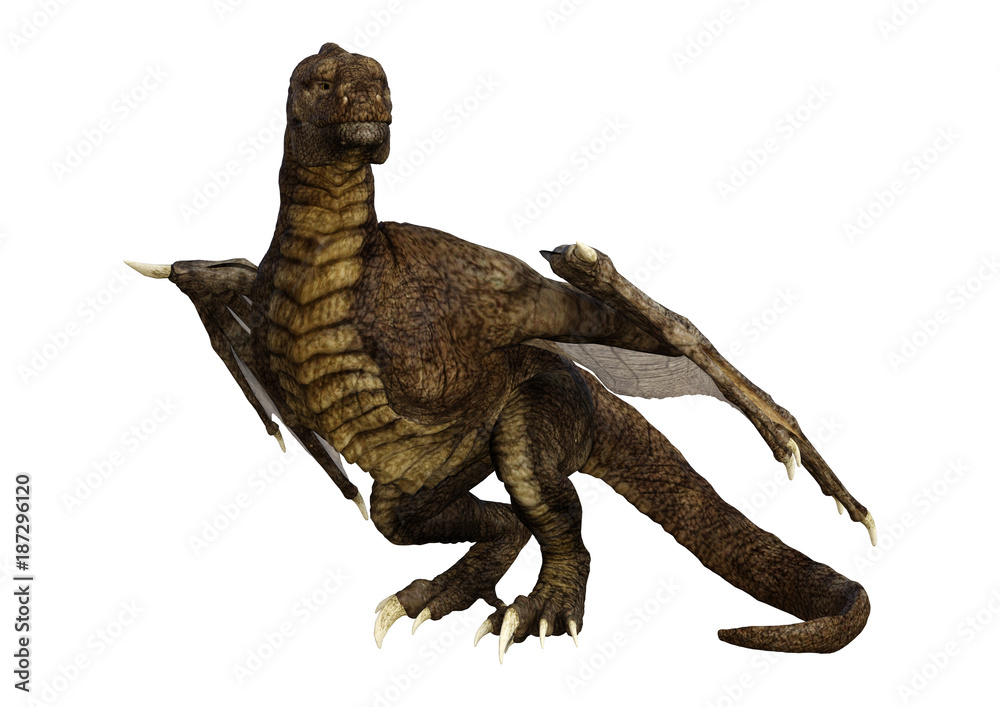 3D Rendering Fantasy Dragon on White 3D Rendering Fantasy Dragon on White
