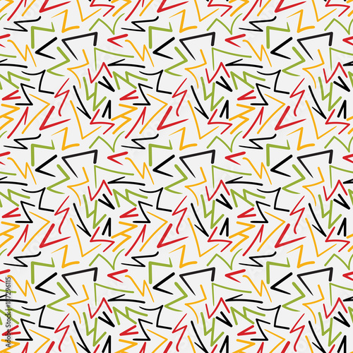 bright  seamless vector pattern with colorful scrawl