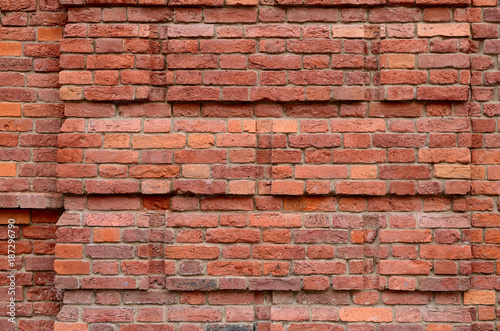 Wall of red brick.