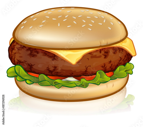 Cartoon Cheese Burger