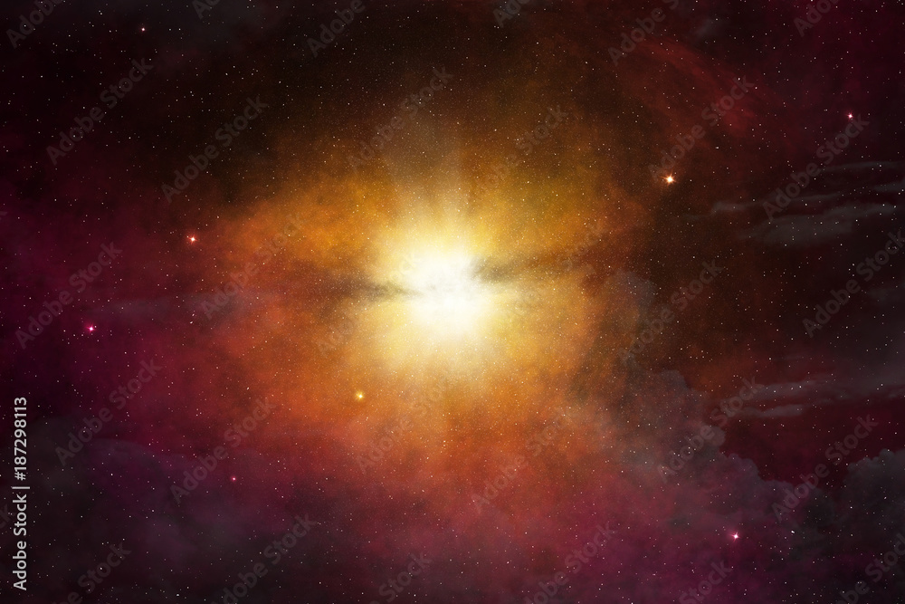 Fototapeta premium star light glowing in the outer space