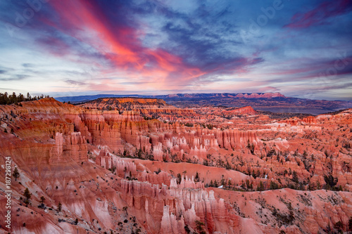 sunset on Bryce Canyon National Park in Utah