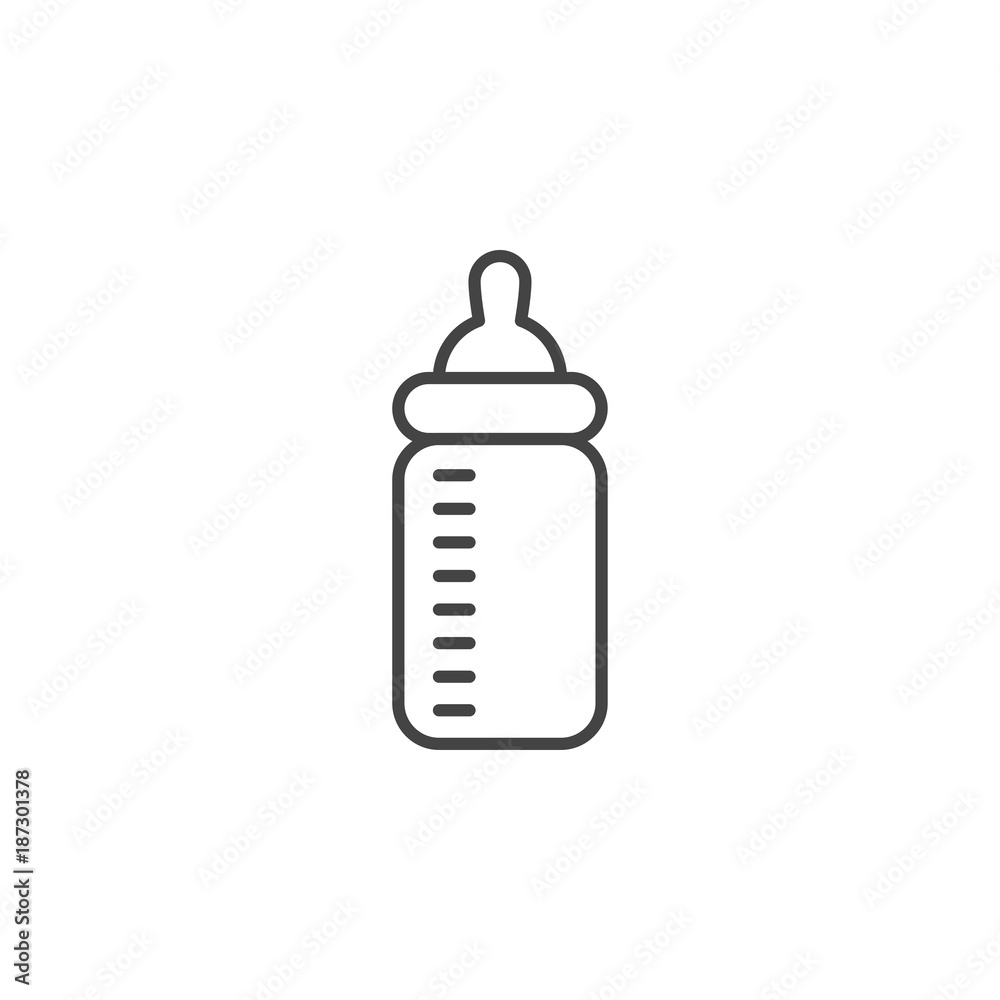 Baby feeding bottle vector line icon Baby feeding bottle vector line icon