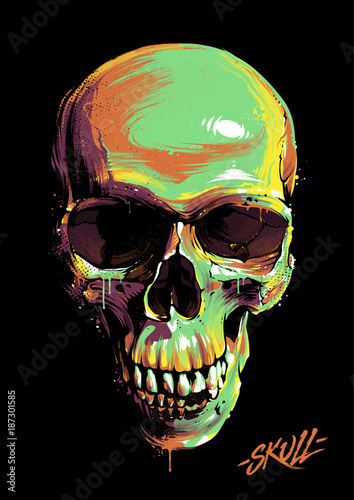 Plakat Paint Graffiti Skull