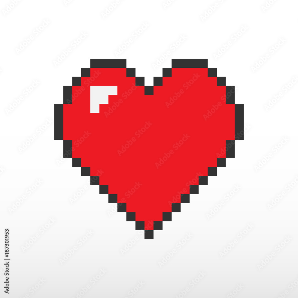 Heart pixel vector.