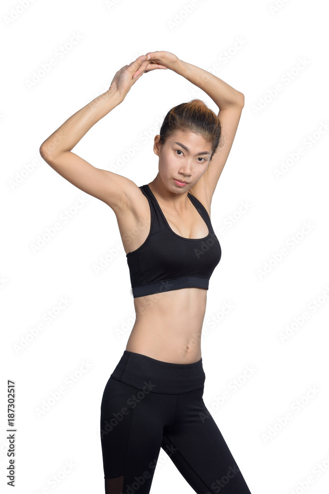 Growth portrait of fitness woman in sportswear. Growth portrait of fitness woman in sportswear.