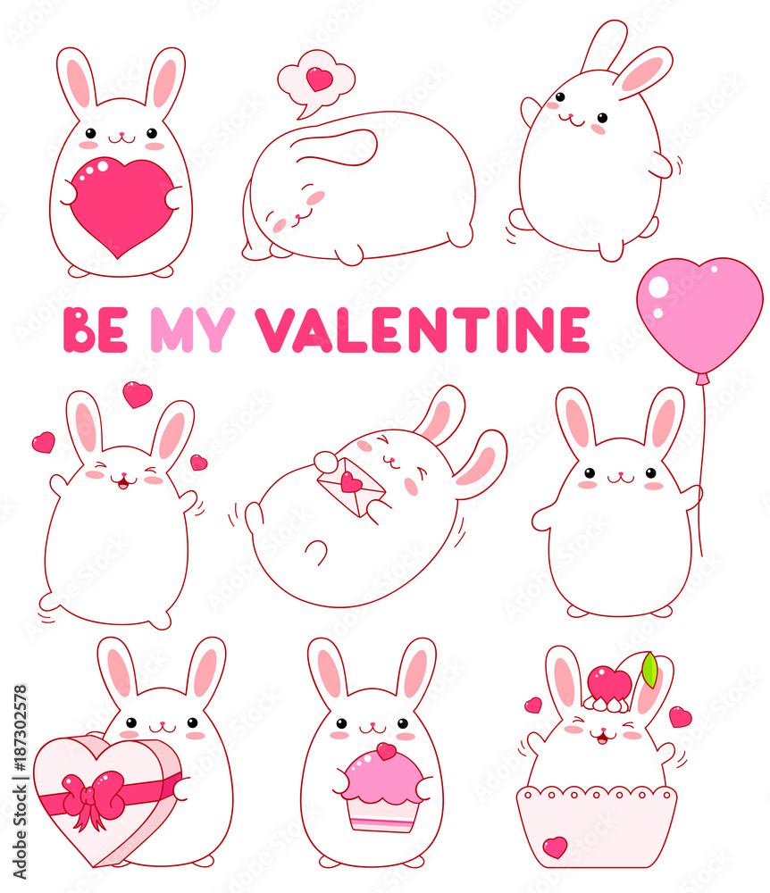 Collection of cute rabbits Collection of cute rabbits
