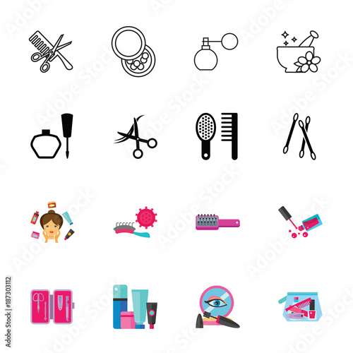 Hairdressing salon icon set