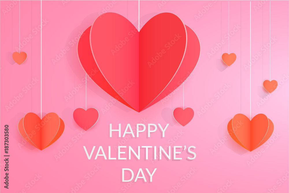 Happy Valentine's day bright leaflet background design