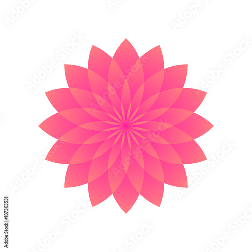 Pink lotus - symbol of yoga  wellness  beauty and spa. Vector illustration.