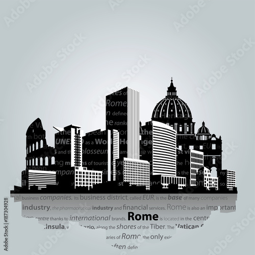 Photography Rome cityscape. Vector illustration