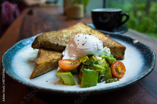 Avocado French Toast, a Gourmet Fusion on Plate in Singapore Cafe