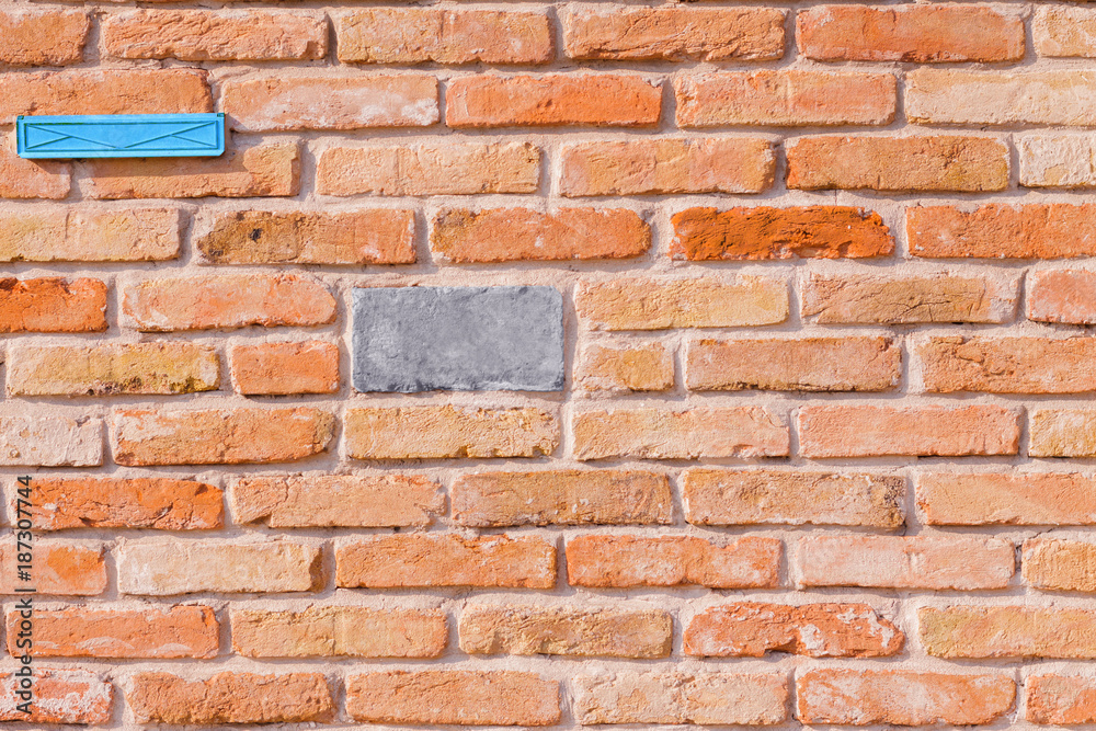 Wallpaper of an antique red brick wall with letterbox Wallpaper of an antique red brick wall with letterbox