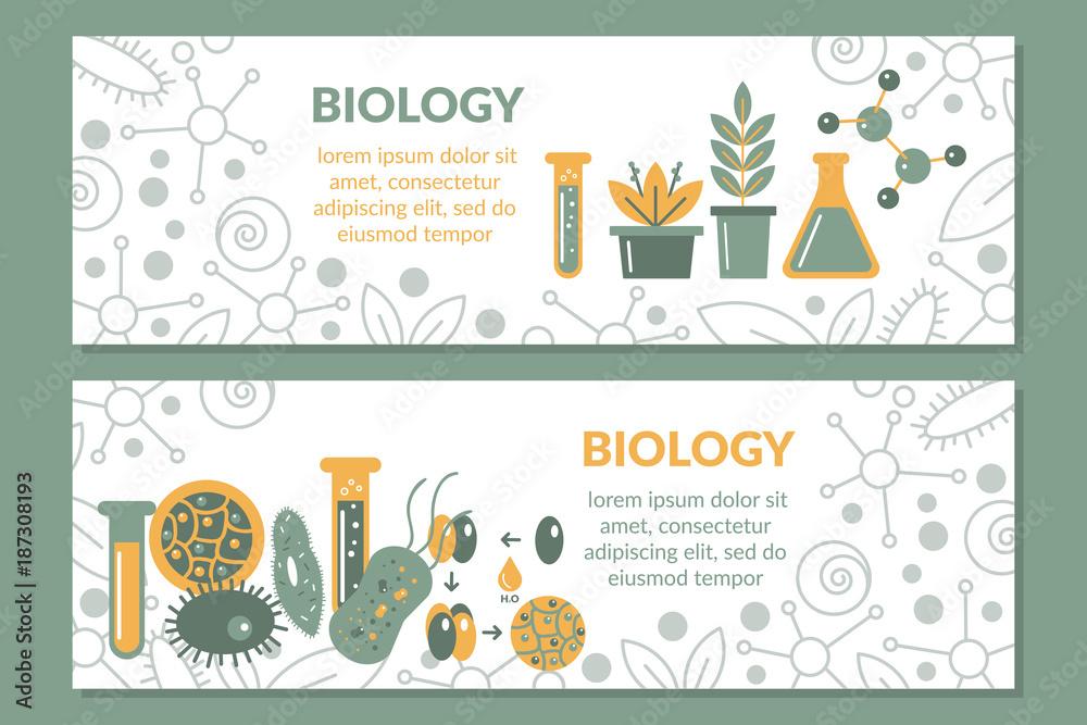 A set of scientific biological banners