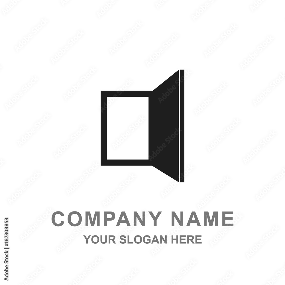 Door Open Building Architecture Construction Logo Vector Door Open Building Architecture Construction Logo Vector
