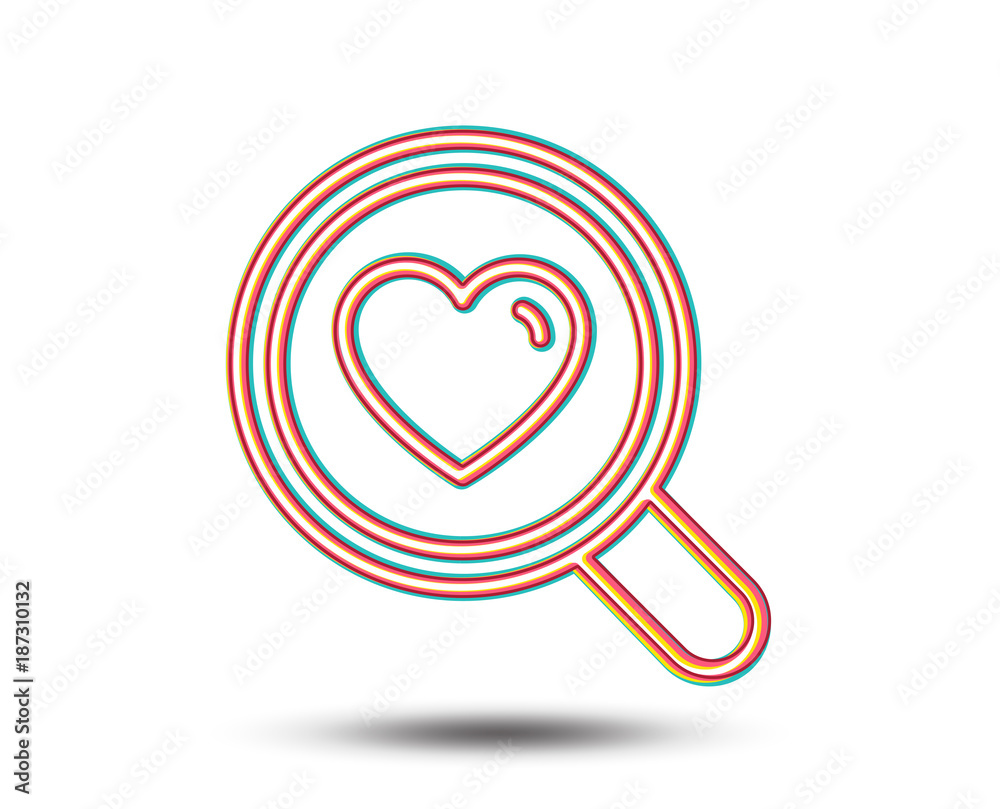Love dating line icon. Search relationships sign. Valentines day symbol. Colourful graphic design. Vector Love dating line icon. Search relationships sign. Valentines day symbol. Colourful graphic design. Vector