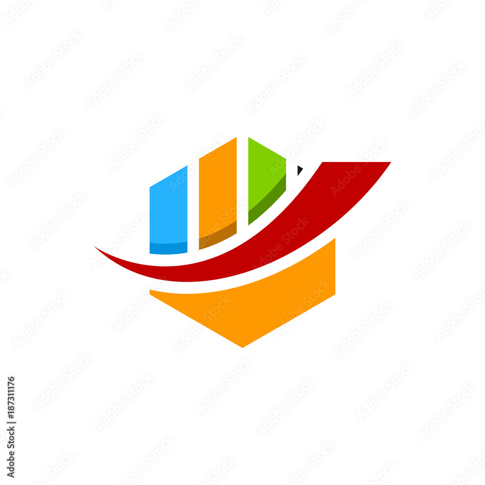 hexagon statistic financial logo hexagon statistic financial logo