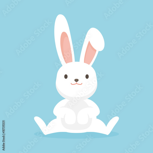 Tela Cute rabbit character, Easter bunny vector illustration.