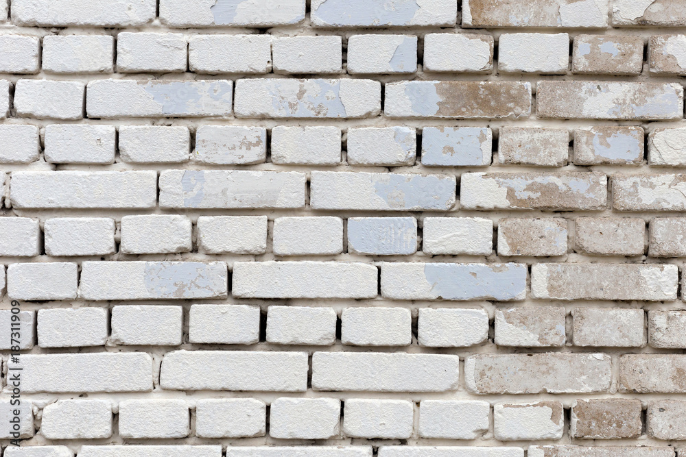 Background texture of a old white brick wall