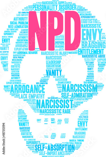 NPD Word Cloud on a white background. 