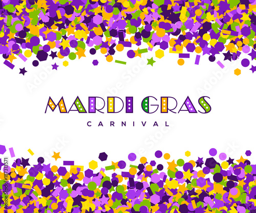 carnival mardi gras confetti greeting card
