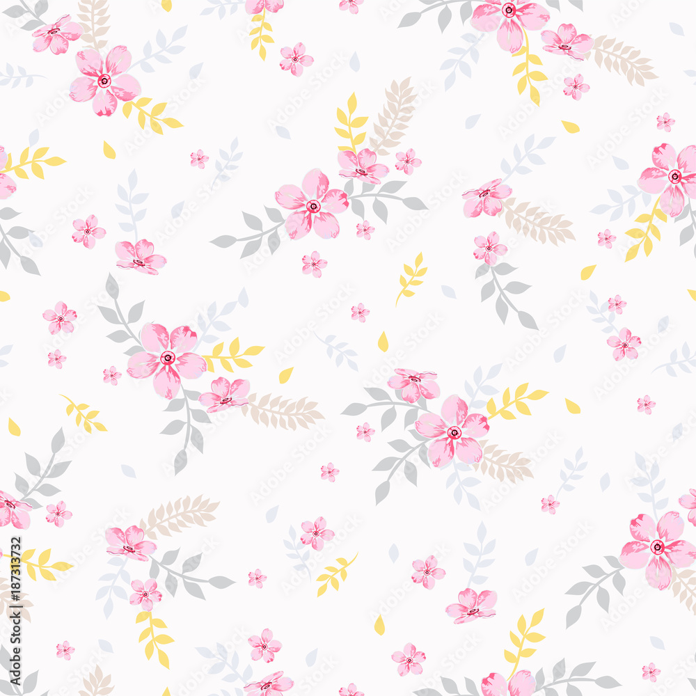 Seamless floral pattern vector illustration.