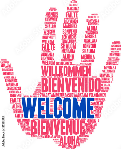 International Welcome Word Cloud. Each word used in this word cloud is another language's version of the word Welcome.