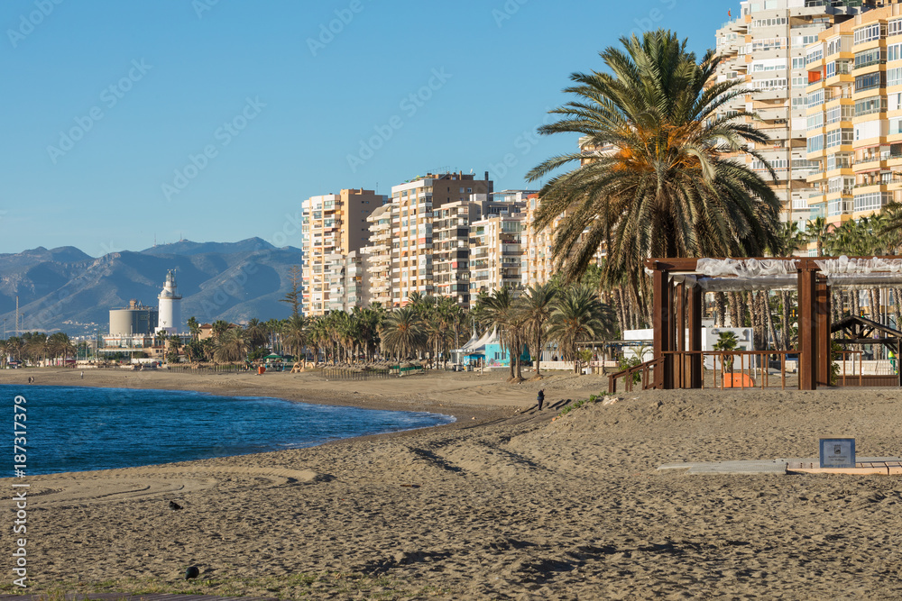 Malagueta beach in Malaga, Andalusia Malagueta beach in Malaga, Andalusia