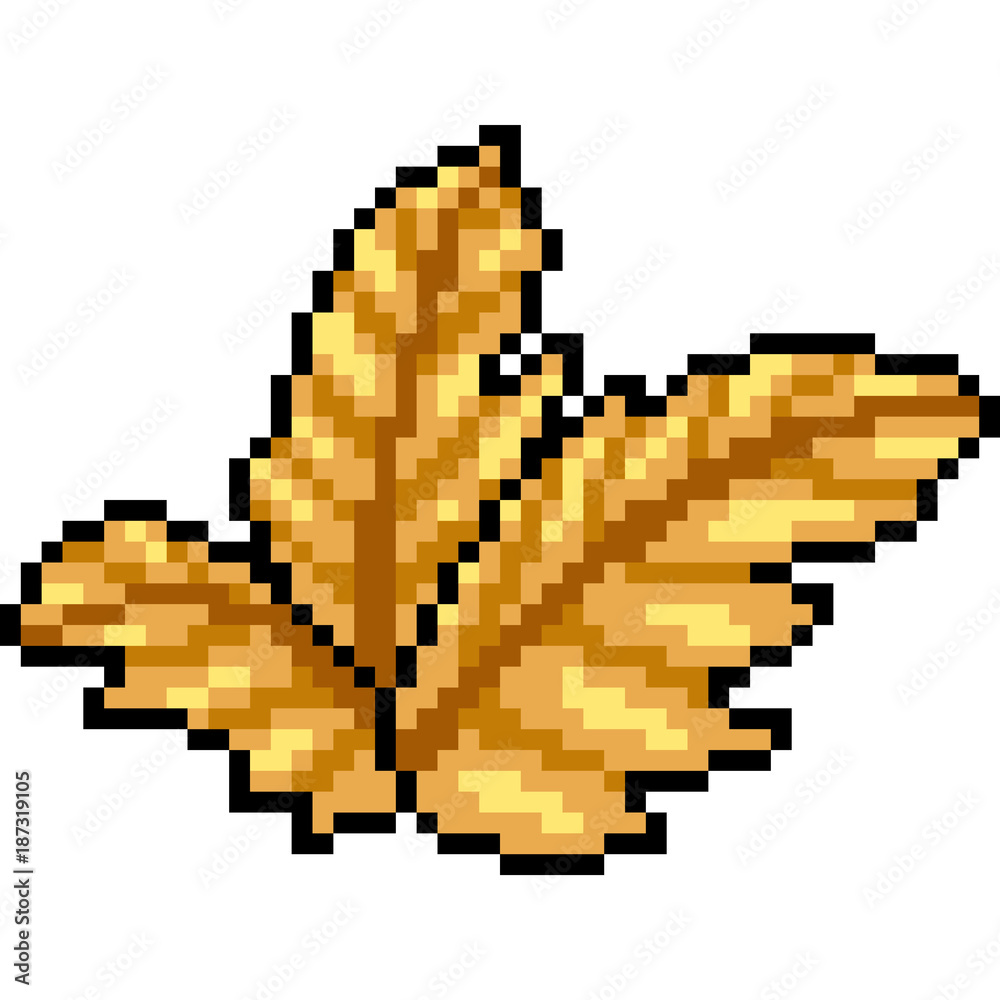 Fototapeta premium vector pixel art yellow leaves